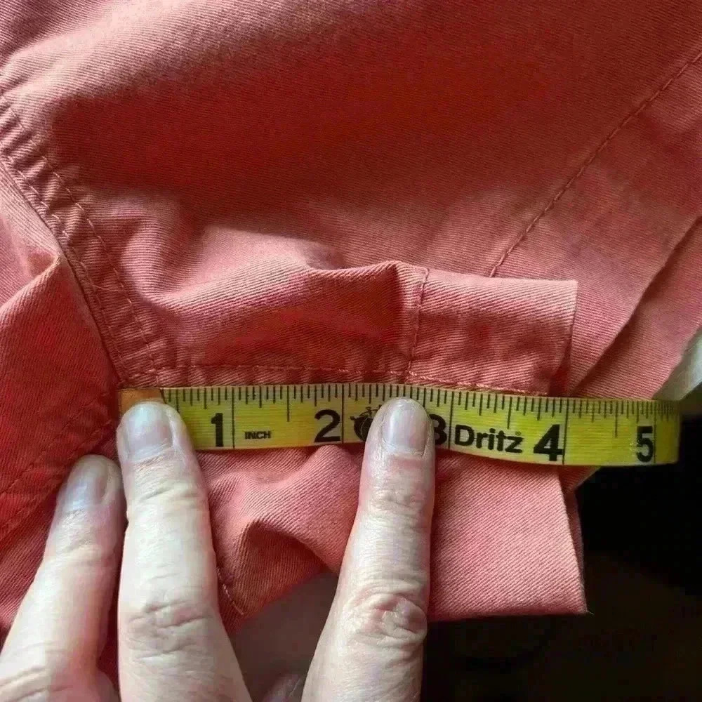 LOFT The Washed Twill Shorts Womens size 8 coral gentle pre-worn. 4” Inseam. - Picture 5 of 6